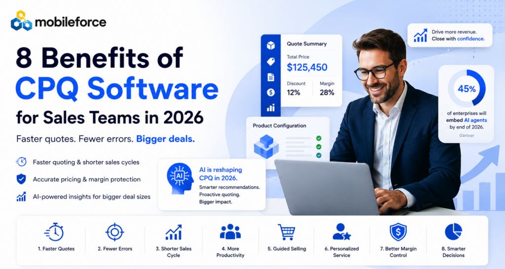 CPQ software benefits banner for faster B2B sales growth